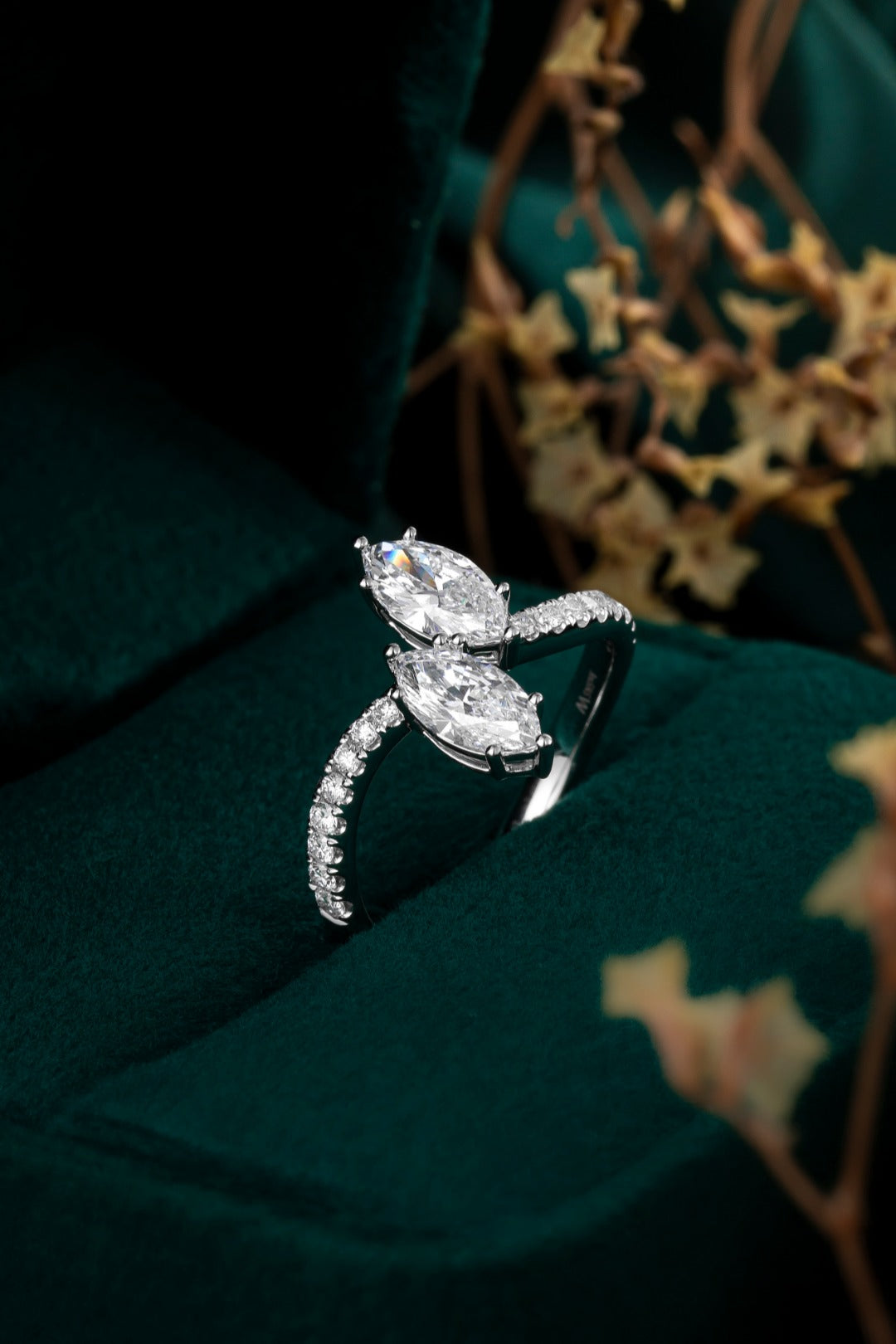14K 金培育鑽石戒指 1.06ct 雙主石 | 13 號 | ZBR0316