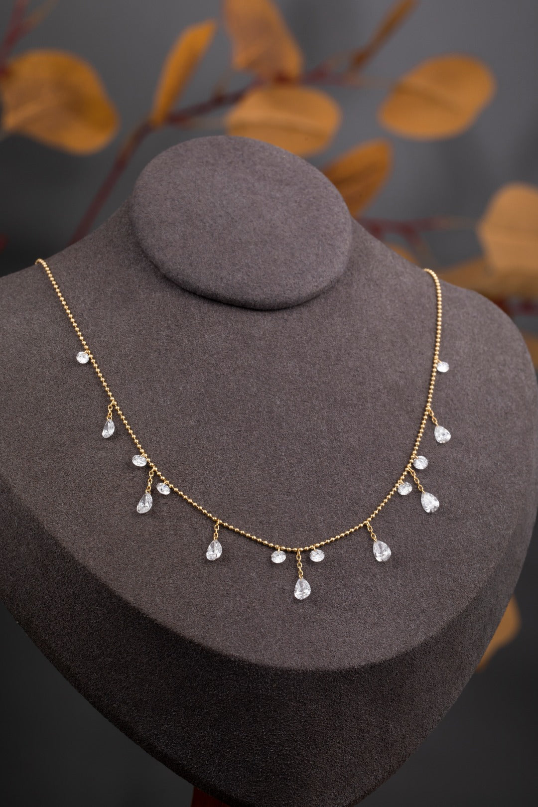 18K 金培育鑽石項鍊 2.59ct - 15 顆副石奢華款 45cm (ZBN0117)