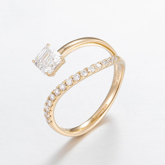 14K 金培育鑽石戒指 0.707ct - 主石配副石經典款 13 號 (ZBR0085-1)