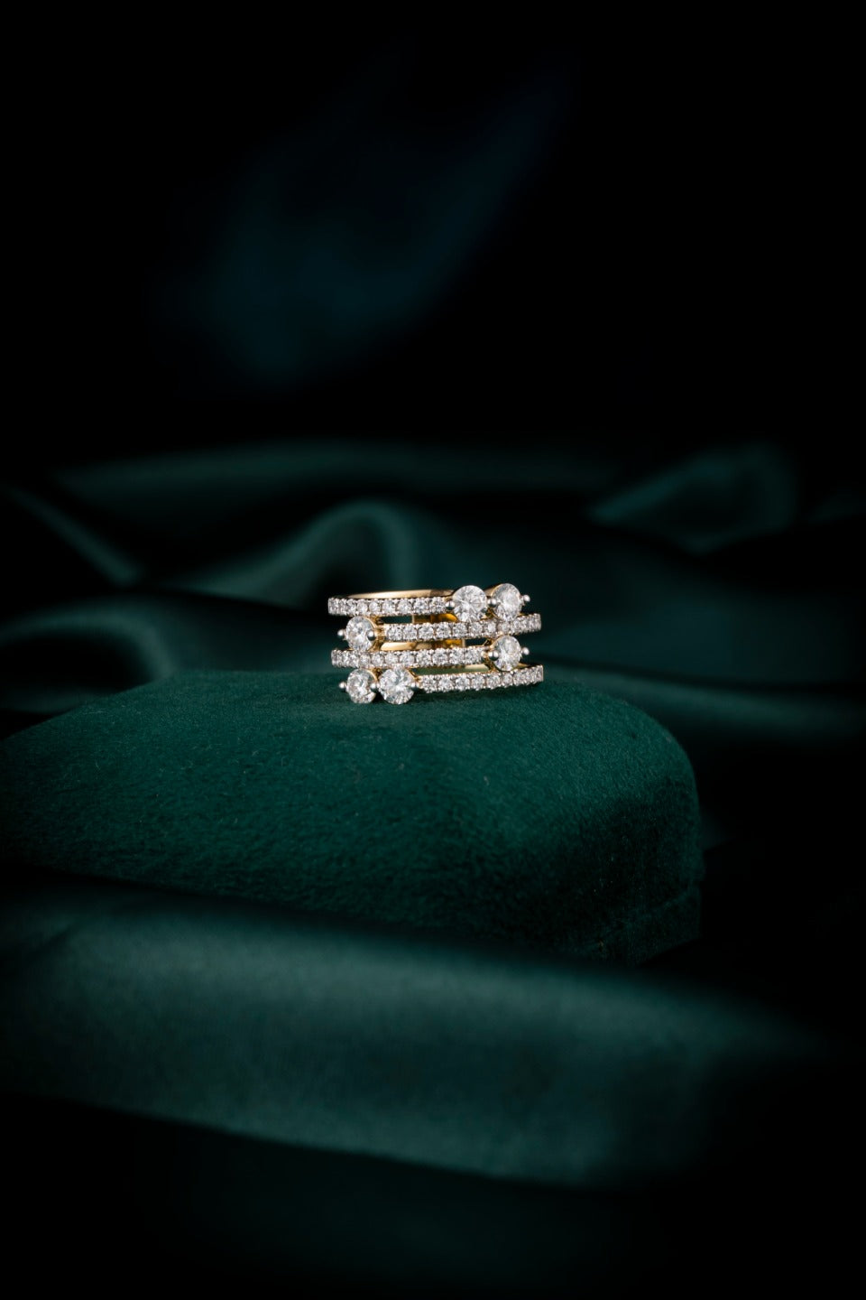 14K 金培育鑽石戒指 1.289ct - 副石奢華款 14 號 (ZBR0075)