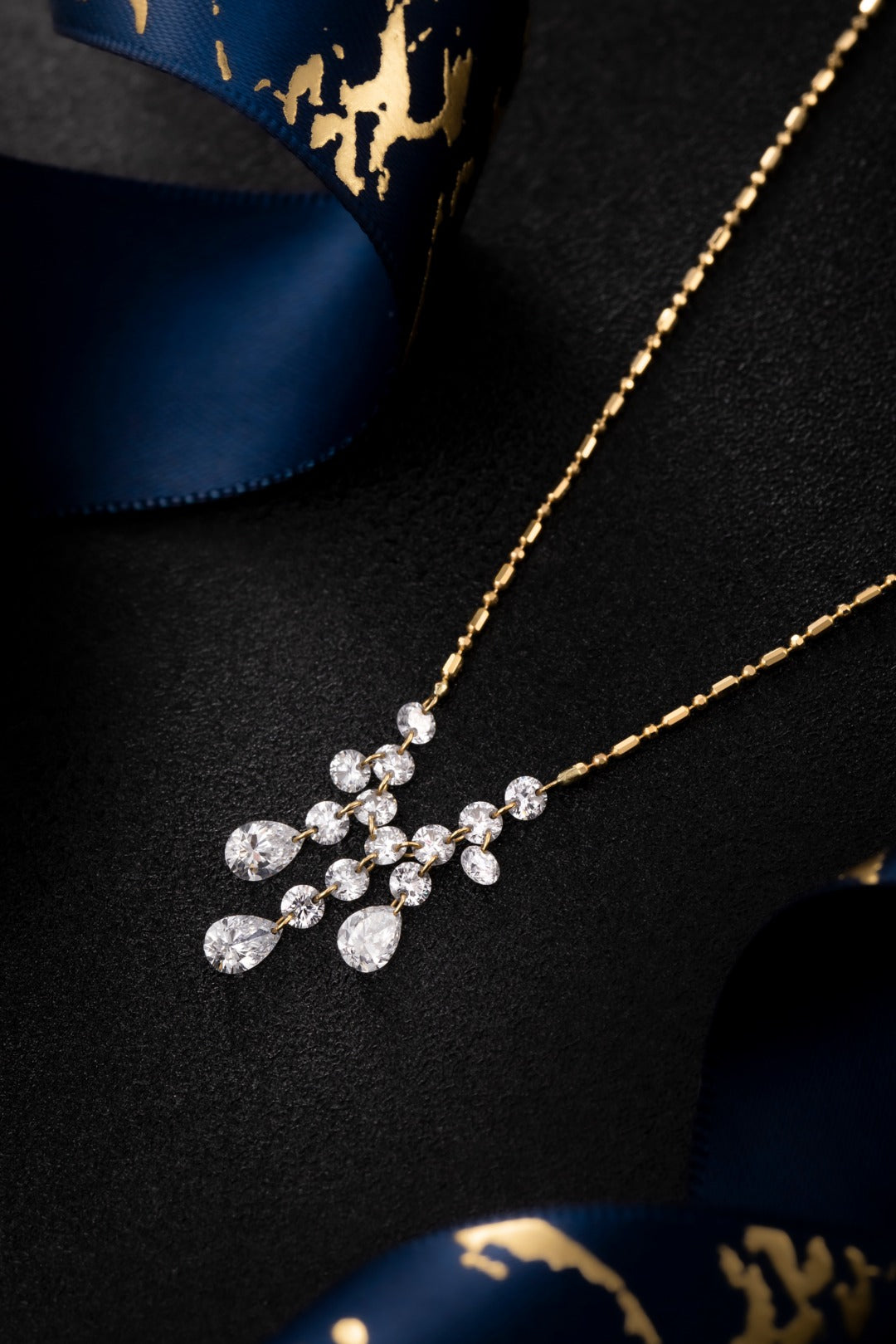 18K金培育鑽石項鍊 45cm | 1.63克拉 16顆鑽石 | ZBN0129