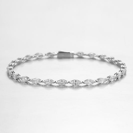 P509001 14K金培育鑽石手鏈 16.5cm | 2.85ct 實驗室鑽石