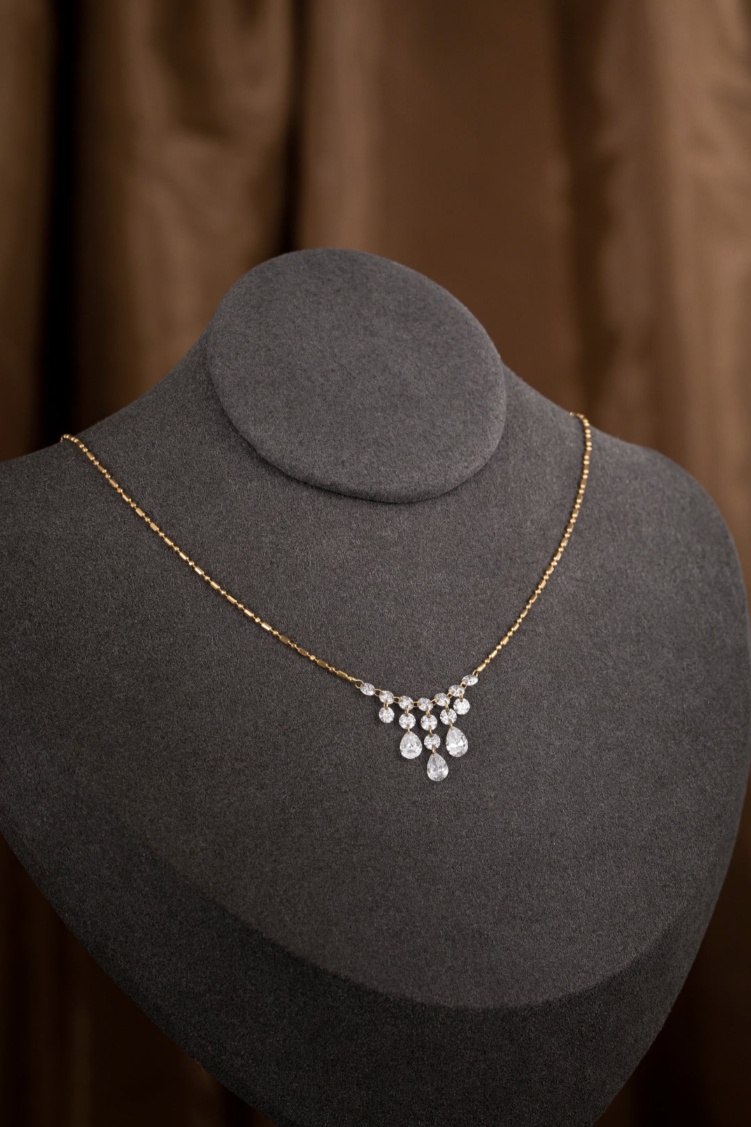 18K金培育鑽石項鍊 45cm | 1.63克拉 16顆鑽石 | ZBN0129