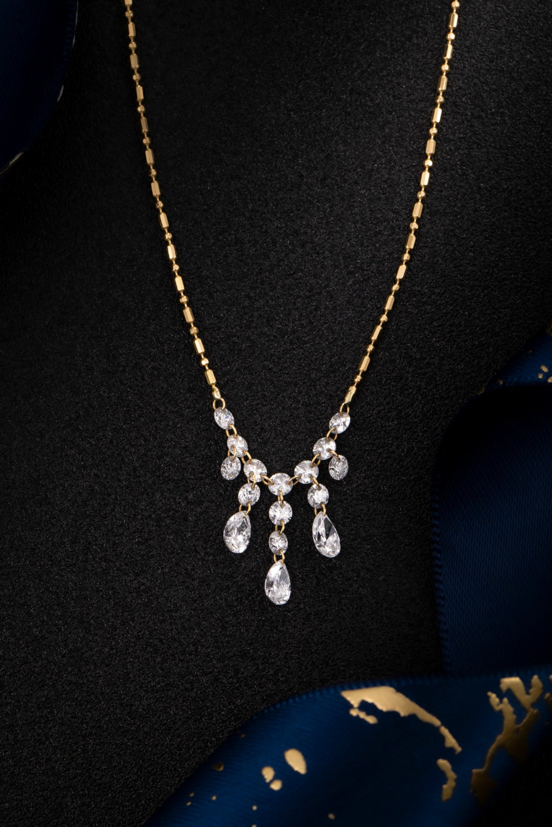 18K金培育鑽石項鍊 45cm | 1.63克拉 16顆鑽石 | ZBN0129