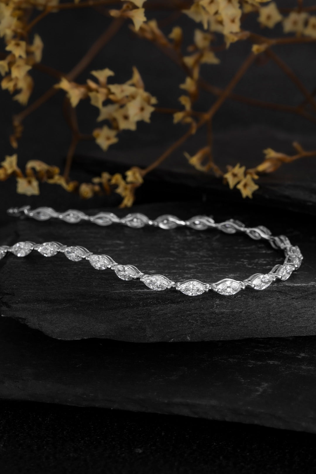 P509001 14K金培育鑽石手鏈 16.5cm | 2.85ct 實驗室鑽石