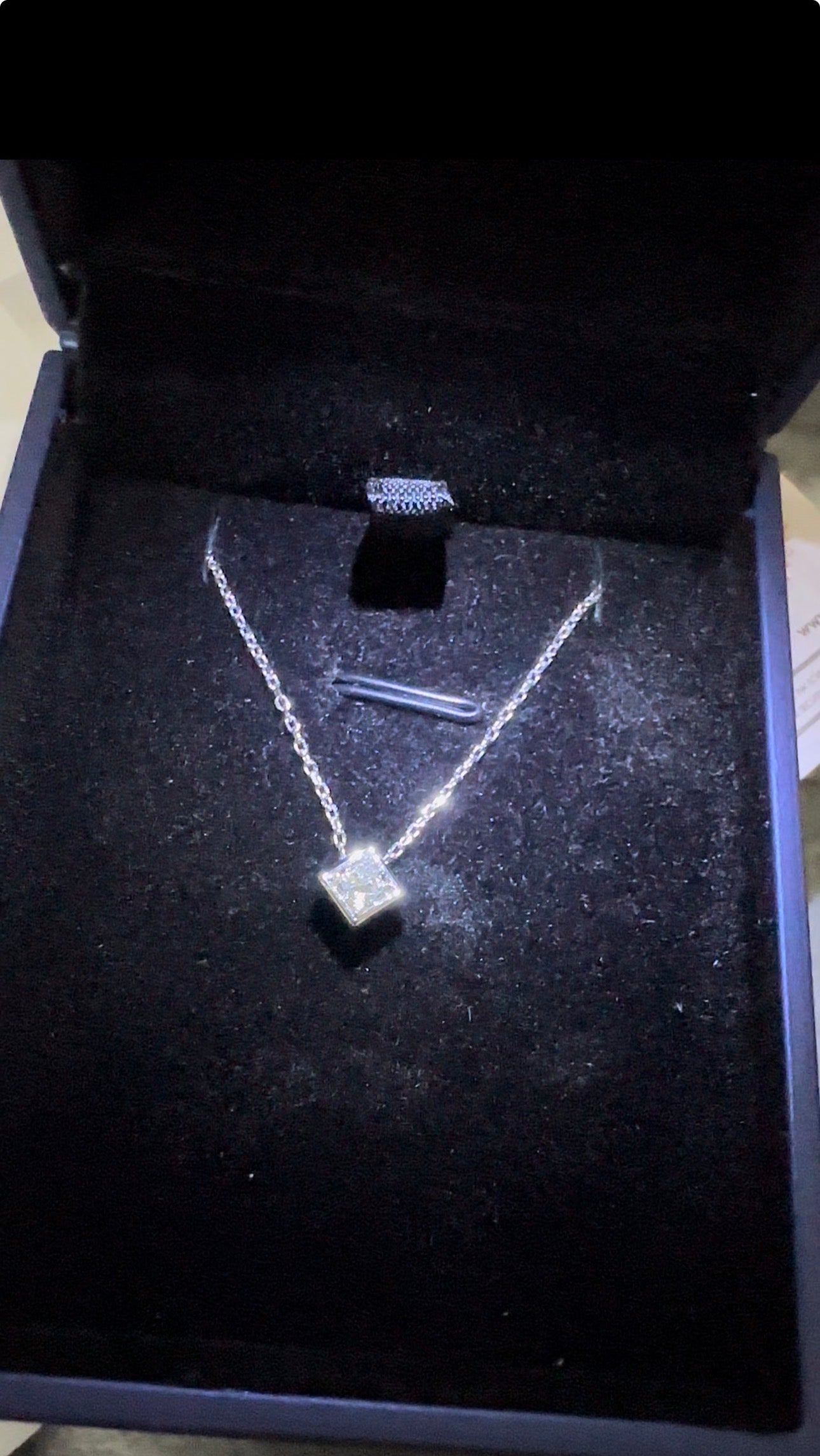 0.54卡公主方培育鑽石吊咀 | 925純銀 | 精緻珠寶