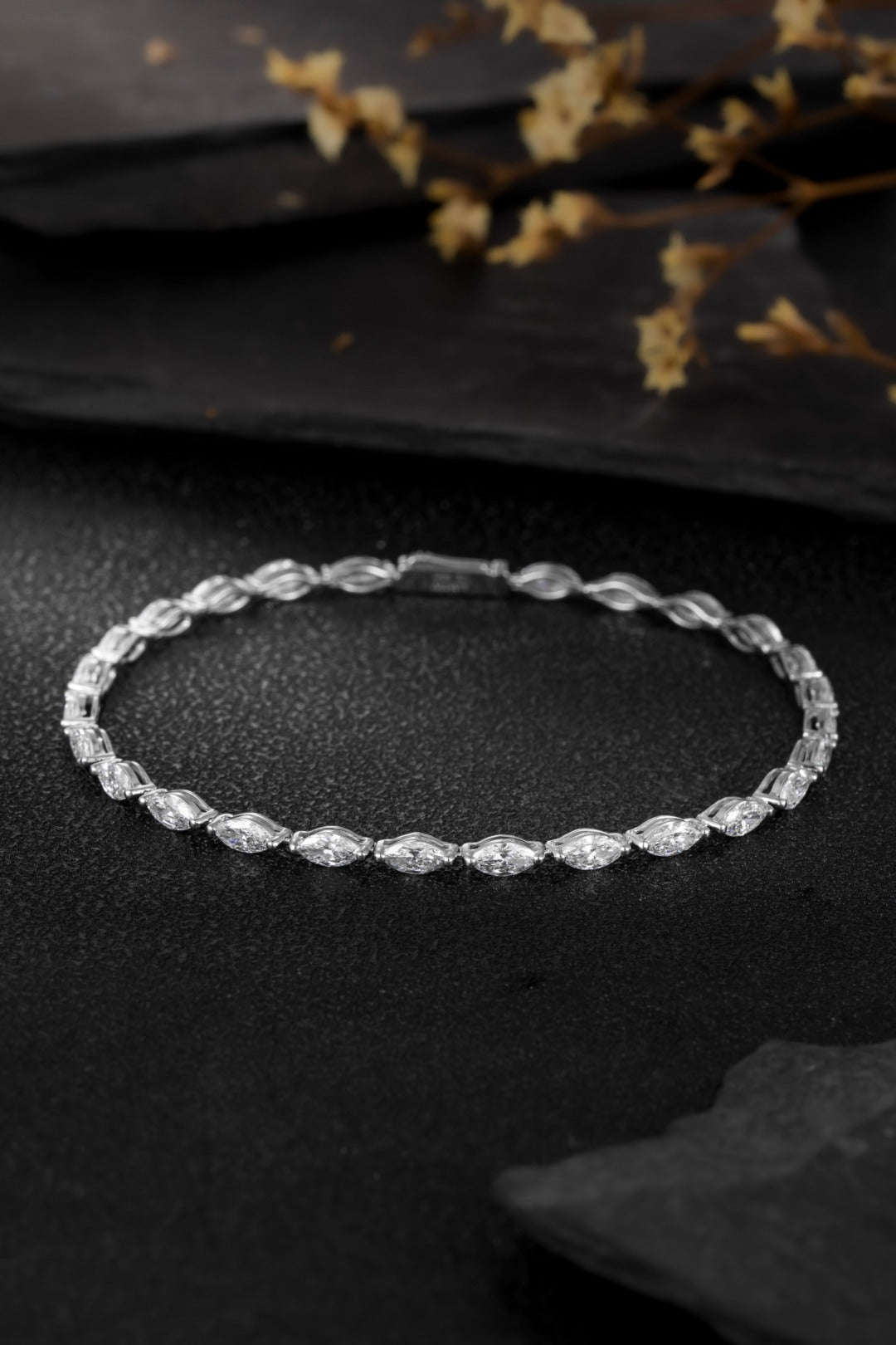 P509001 14K金培育鑽石手鏈 16.5cm | 2.85ct 實驗室鑽石