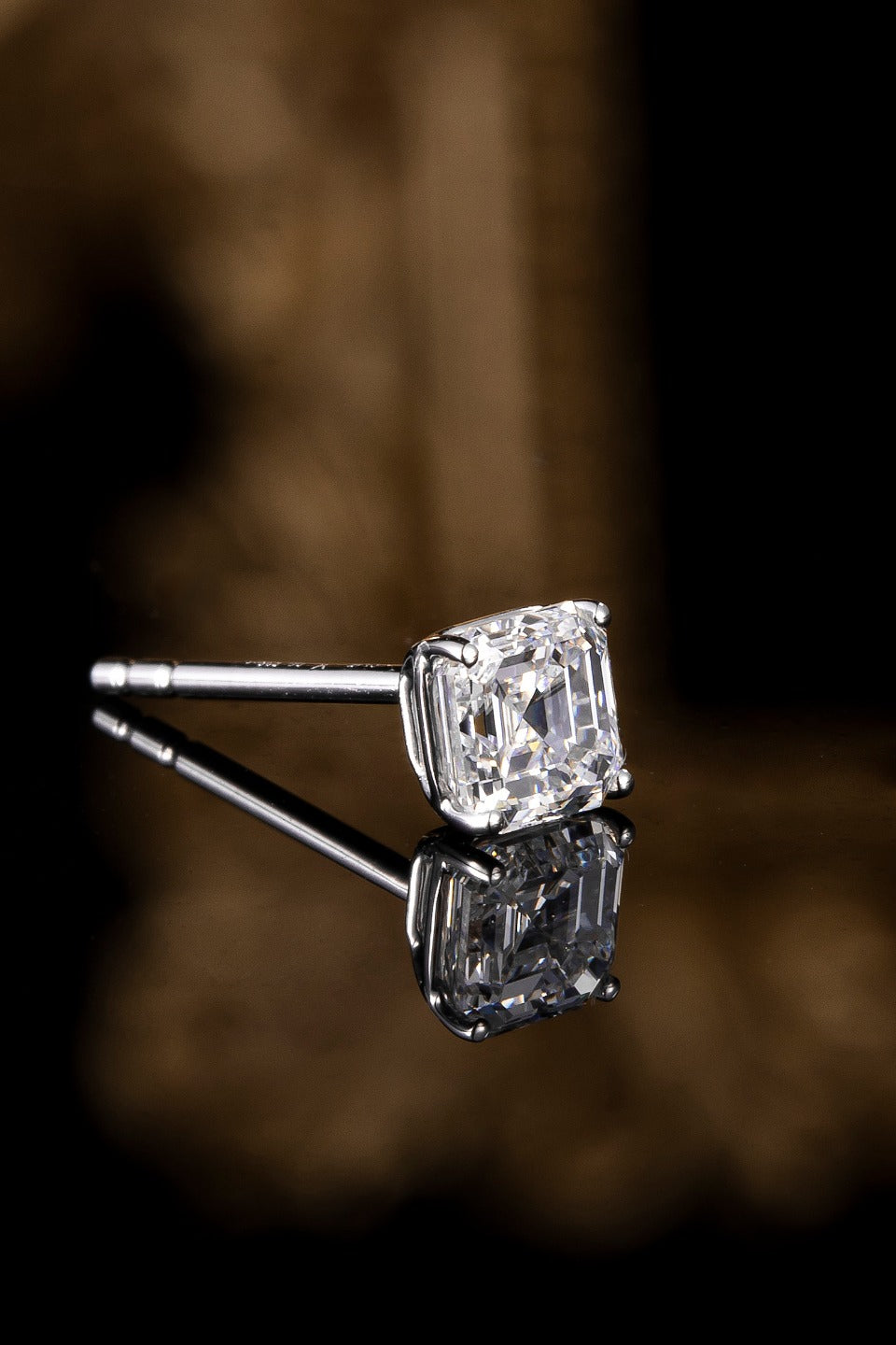 PT950 鉑金培育鑽石耳釘 0.62ct - 一對經典四爪款 (ZBE0100)