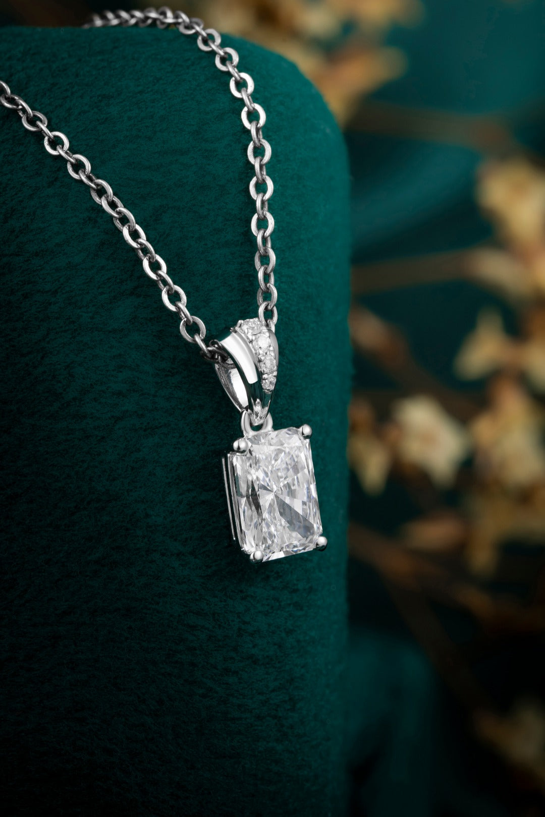 PT900 鉑金培育鑽石吊墜 0.87ct - 接近 1 克拉主石款 (ZBP0036)