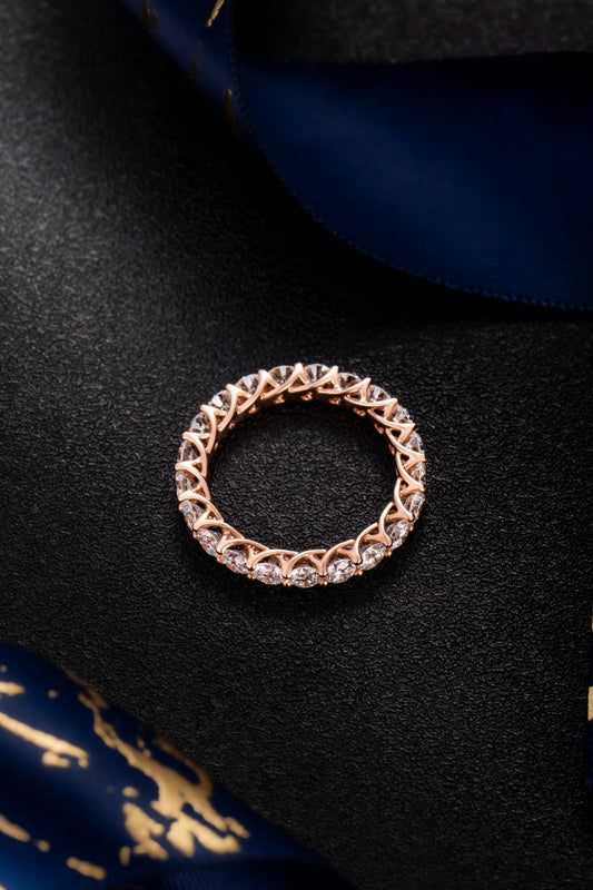 14K 紅金培育鑽石戒指 2.032ct - 21 顆副石奢華款 11 號 (ZBR0014)