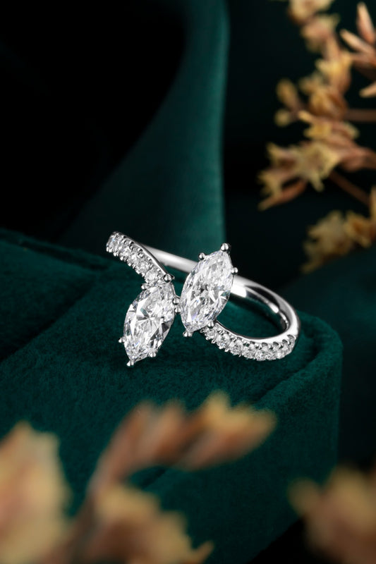 14K 金培育鑽石戒指 1.06ct 雙主石 | 13 號 | ZBR0316