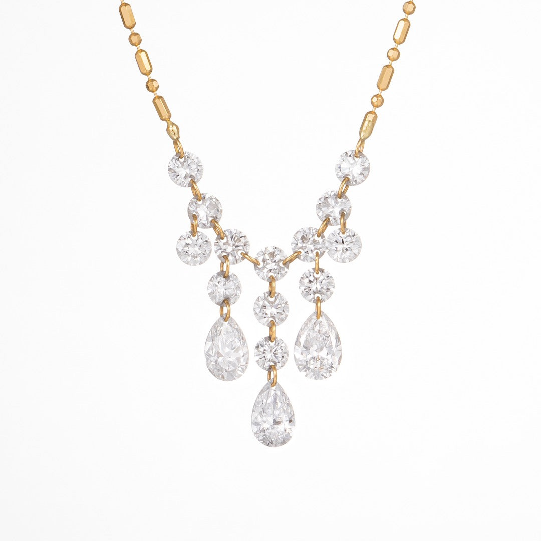 18K金培育鑽石項鍊 45cm | 1.63克拉 16顆鑽石 | ZBN0129