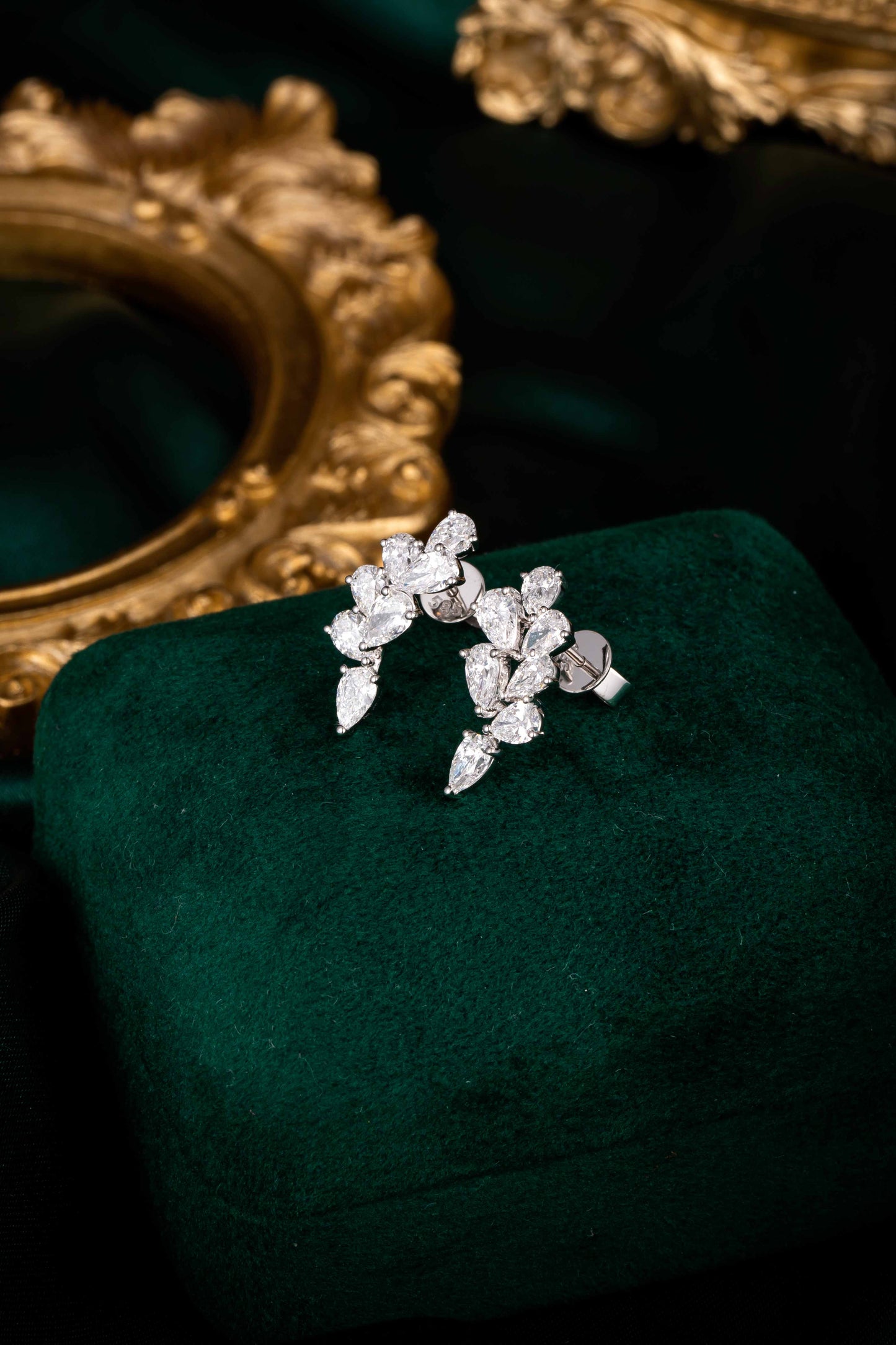 P500501 14K金培育鑽耳環 | 0.254ct 主石 + 1.884ct 副石