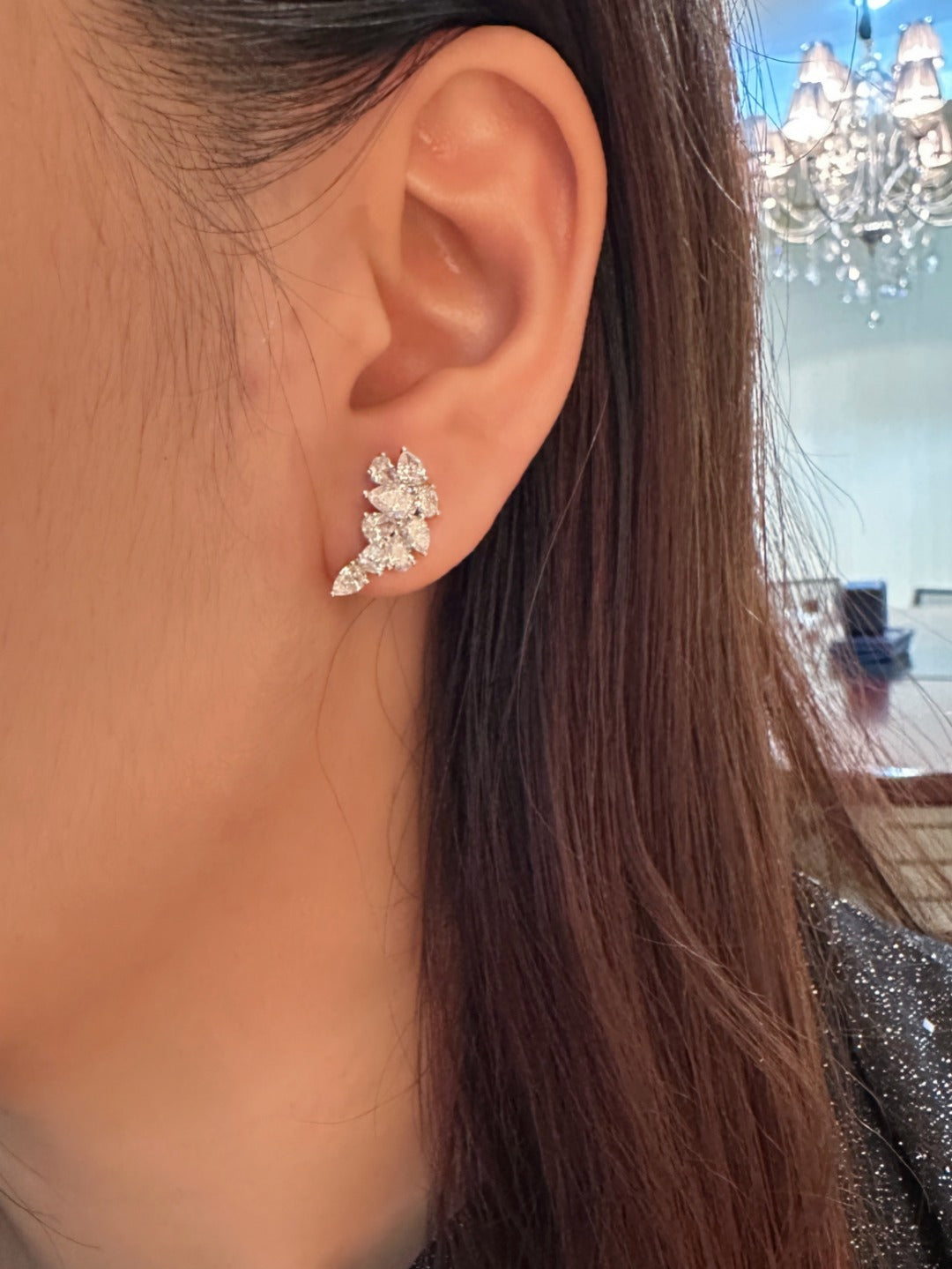 ZBE0131 PT900 培育鑽石耳環 2.913ct